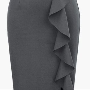 GRACE KARIN Women's Ruffle Bodycon Knee Length Midi Pencil Skirt